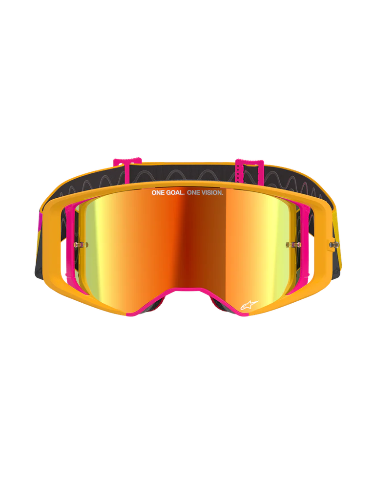 Alpinestars Supertech Corp MX Goggles Yellow/Pink Mirror Red
