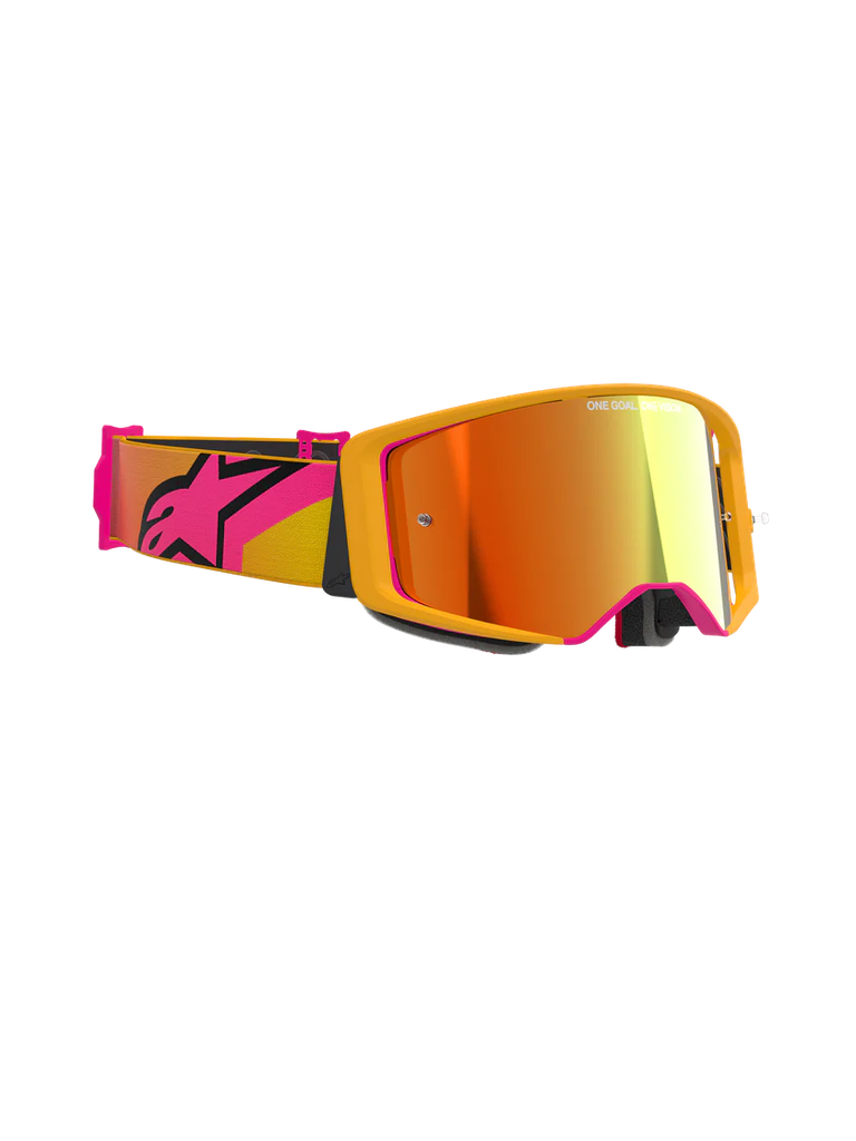 Alpinestars Supertech Corp MX Goggles Yellow/Pink Mirror Red