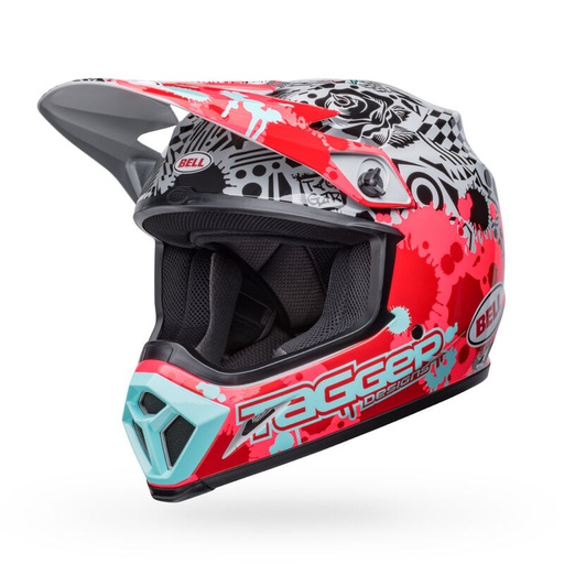 [BEL-7148499] Bell MX-9 Mips Tagger Splatter MX Helmet Bright Red/Grey