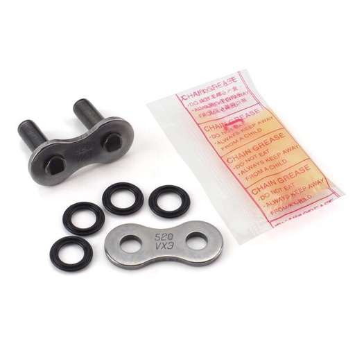 [DID-520VX3ZJGB] DID Chain Masterlink 520 VX3 Rivet Type X-Ring Gold/Black